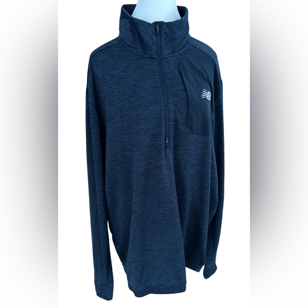New Balance Men’s Heat Grid half-zip pullover dark blue & black colorway sz 2XL